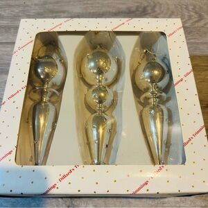 Vintage Dillard's Trimmings Holiday Ornaments set of 3 in a box